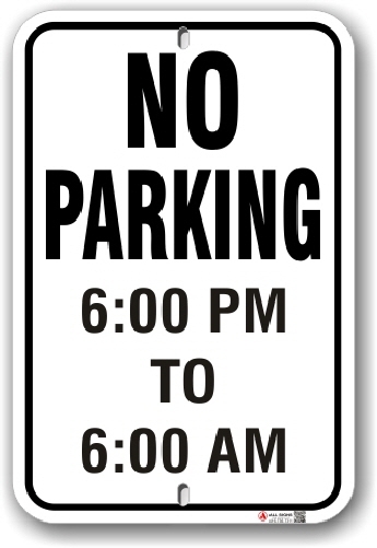 1np002 no parking with time limit parking sign by all sign