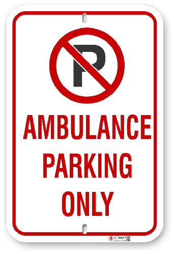 2AP001 Ambulance Parking Only Sign