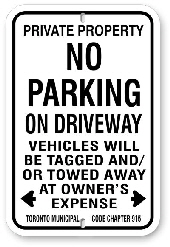 inp008 no parking any time on driveway toronto by-law 915